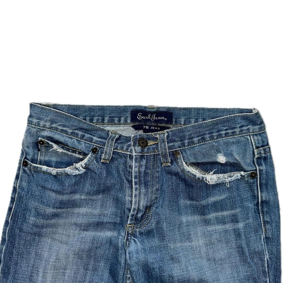 Y2k Mid-waist Bootcut Earl Jeans with Distressed Pockets and Bottoms - Picture 3 of 3